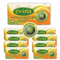 Papier toaletowy Evina biały (8 rolek) x 9 sztuk