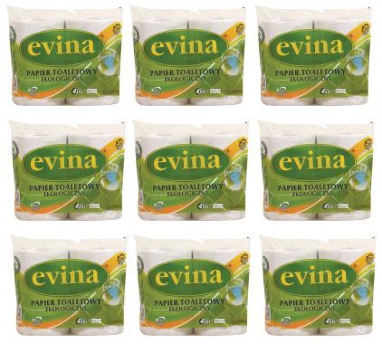 Papier toaletowy Evina Ekologiczny XXL (4 rolki) x 9 sztuk
