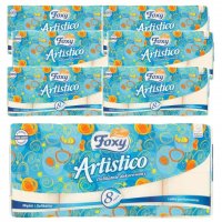 Papier toaletowy Foxy Artistico pomarańczowy (8 rolek) x 7 sztuk