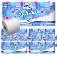 Papier toaletowy Foxy Artistico różowy (8 rolek) x 7 sztuk