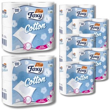 Papier toaletowy Foxy Cotton (4 rolki) x 7 opakowań