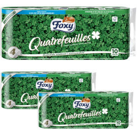 Papier toaletowy Foxy Quatrefeuilles 4 warstwy (10 sztuk) x 3 opakowania