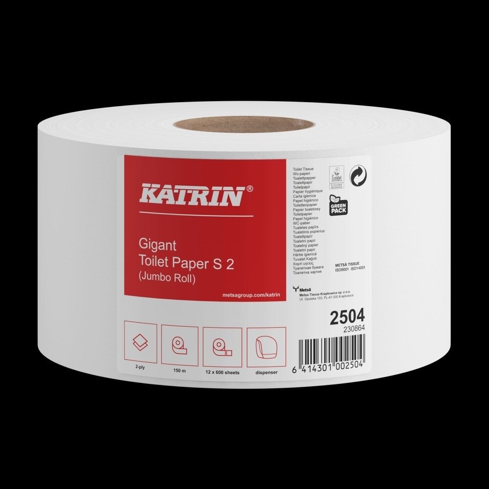 Papier toaletowy Jumbo S 2 warstwowy biały Katrin 150 m (12 sztuk)