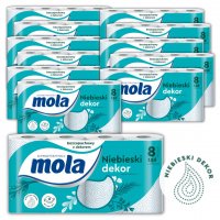 Papier toaletowy Mola Blue Dekor (8 rolek) x 12 opakowań
