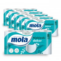 Papier toaletowy Mola Blue Dekor (8 rolek) x 6 opakowań