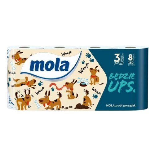 Papier toaletowy Mola Ups (8 rolek) x 5 opakowań