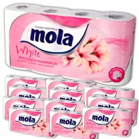 Papier toaletowy Mola White kwitnąca magnolia (8 rolek) x 12 opakowań