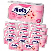 Papier toaletowy Mola White kwitnąca magnolia (8 rolek) x 18 opakowań