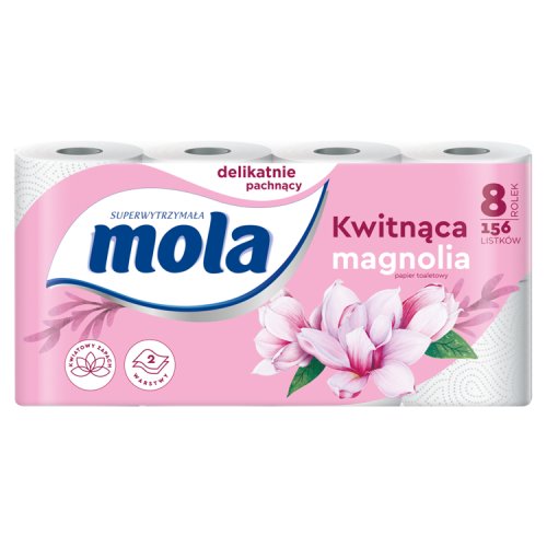 Papier toaletowy Mola White kwitnąca magnolia (8 rolek)