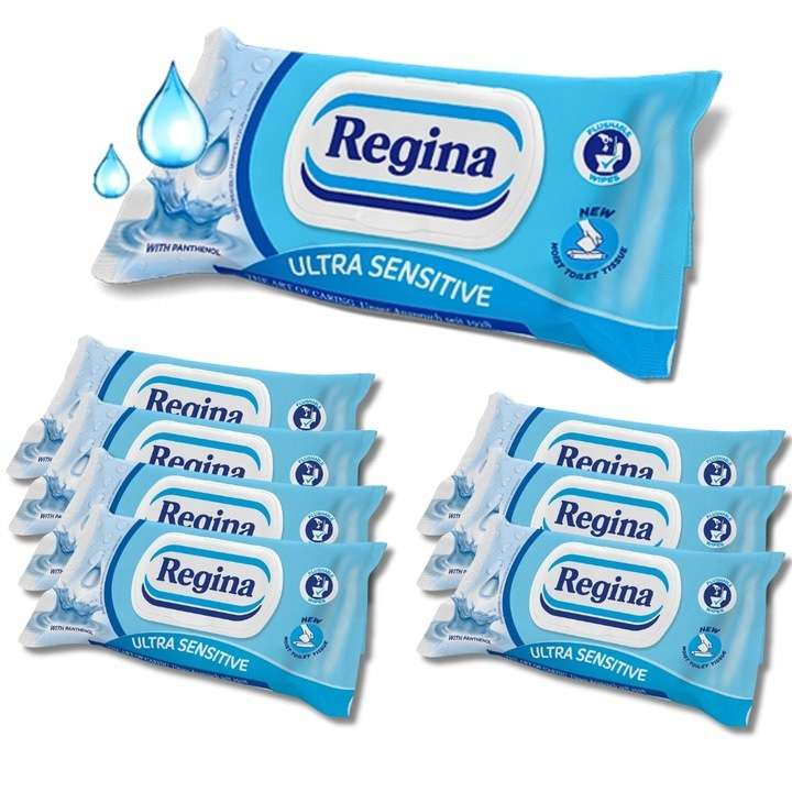 Papier toaletowy nawilżany Regina Ultra Sensitive (42 sztuki) x 8 opakowań