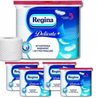 Papier toaletowy Regina Delicate+ 4 warstwy (9 rolek) x 5 opakowań