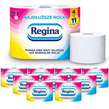 Papier toaletowy Regina Najdłuższe Rolki 2 warstwy (4 rolki) x 10 opakowań