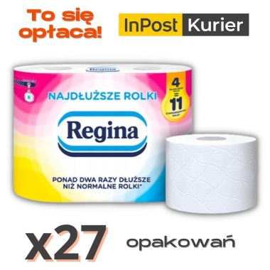 Papier toaletowy Regina Najdłuższe Rolki 2 warstwy (4 rolki) x 27 opakowań