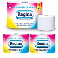 Papier toaletowy Regina Najdłuższe Rolki 2 warstwy (4 rolki) x 3 opakowania