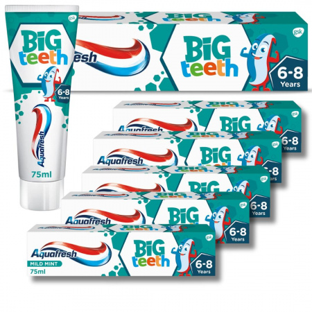 Pasta do zębów Aquafresh kids Big Teeth 6-8 l 75 ml x 6 sztuk