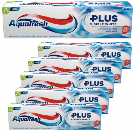 Pasta do zębów Aquafresh Plus visible white 75 ml x 6 sztuk