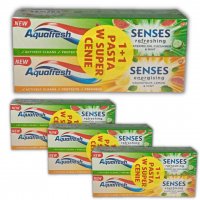 Pasta do zębów Aquafresh Senses Refreshing+Energising 75 ml (2 sztuki) x 4 opakowania