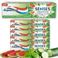 Pasta do zębów Aquafresh Senses Refreshing Watermelon Cucumber & Mint z fluorkiem 75 ml x 6 sztuk