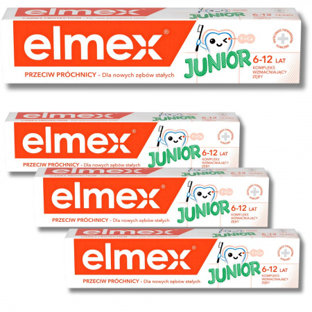 Pasta do zębów dla dzieci Elmex Junior 6-12 lat 75 ml x 4 sztuki