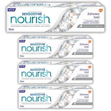 Pasta do zębów Sensodyne Nourish z fluorkiem zdrowa biel 75 ml x 4 sztuki