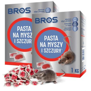 Pasta na myszy i szczury Bros 1 kg x 2 sztuki