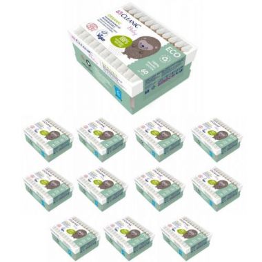 Patyczki biodegradowalne dla niemowląt Cleanic Baby ECO (60 sztuk) x 12 opakowań