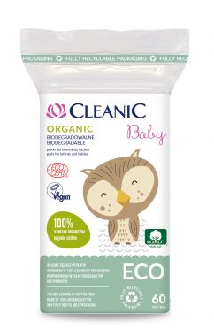 Płatki biodegradowalne dla niemowląt Cleanic Baby Organic ECO (60 sztuk)