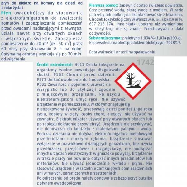 Płyn do elektro na komary dla dzieci Bros sensitive 40 ml (60 nocy)