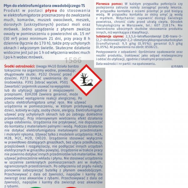 Płyn do elektrofumigatora na muchy, komary, mrówki Bros x 2 sztuki