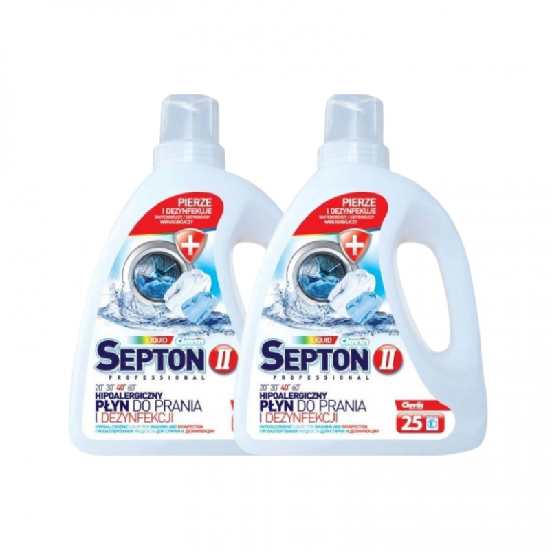 Płyn hipoalergiczny piorąco-dezynfekujący Septon II Professional 1,5 kg x 2 sztuki