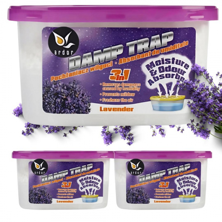 Pochłaniacz wilgoci Ardor Damp Trap Lavender 400 ml x 3 sztuki