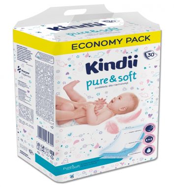 Podkłady dla niemowląt Kindii pure & soft (30 sztuk)