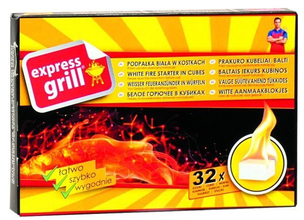 Podpałka w kostce express grill do grilla, pieców i kominków (32 sztuki)