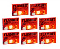 Podpałka w kostce Flambit do grilla, pieców i kominków (32 sztuki) x 8 opakowań