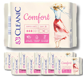 Podpaski Cleanic Comfort na dzień (10 sztuk) x 9 opakowań