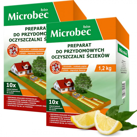 Preparat do przydomowych oczyszczalni ścieków Microbec Bio 1,2 kg x 2 sztuki