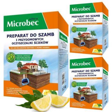 Preparat do szamb i przydomowych oczyszczalni ścieków Microbec Ultra 1,2 kg x 3 opakowania