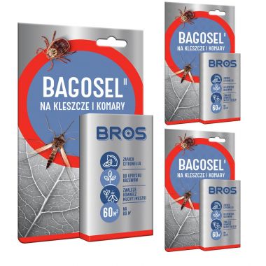 Preparat na komary i kleszcze Bagosel 100ec 30 ml Bros x 3 sztuki