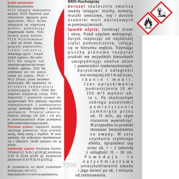 Preparat na owady latajace i biegajace Muchospray Bros 400 ml x 4 sztuki