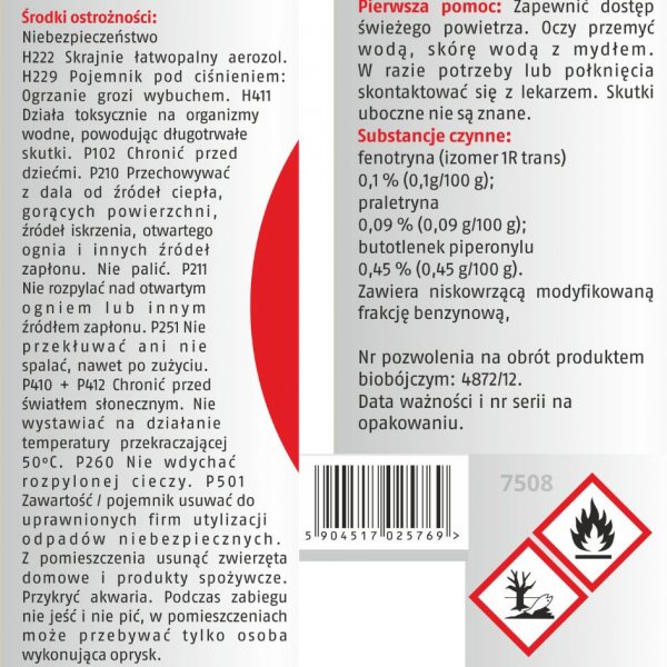 Preparat na owady latajace i biegajace Muchospray Bros 750 ml x 2 sztuki