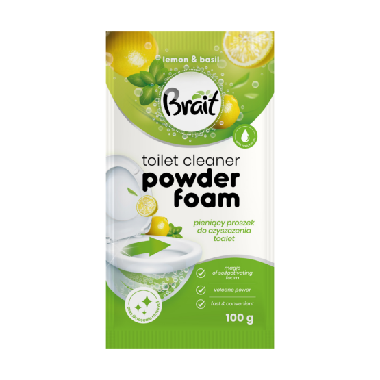 Proszek do czyszczenia toalet Brait lemon&basil powder foam 100 g