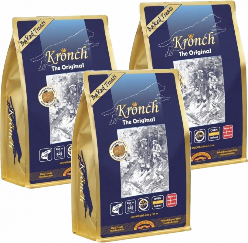 Przysmak dla psa Kronch The Original z łososiem 600 g x 3 sztuki