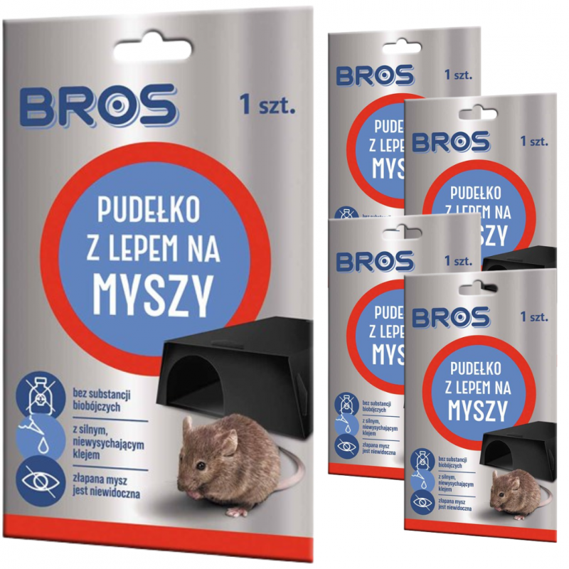 Pudełko z lepem na myszy x 5 sztuk