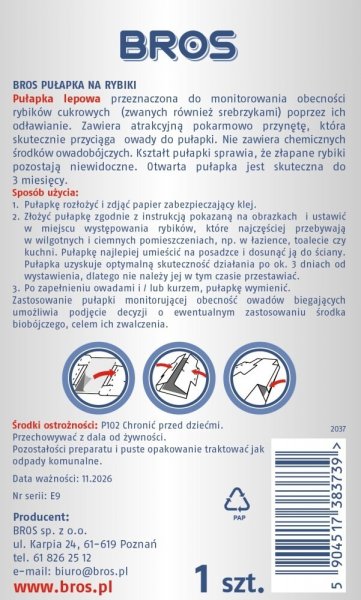 Pułapka lepowa na Rybiki Bros x 8 opakowań