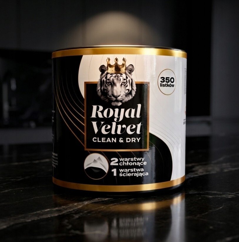 Ręcznik papierowy Royal Velvet Czarny 3 warstwy (350 listków) x 6 sztuk