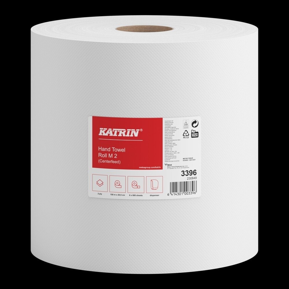 Ręczniki papierowe w rolce M2 2-warstwowe białe Katrin 150 m (6 sztuk)