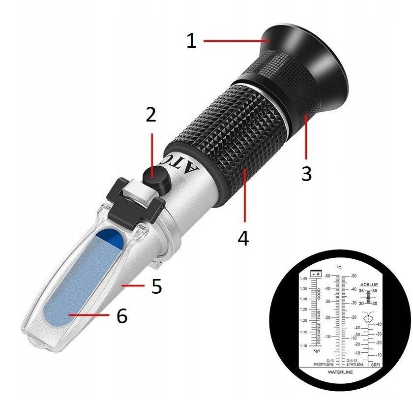 Refraktometr tester płynu chłodniczego, Elektrolitu, Ad Blue