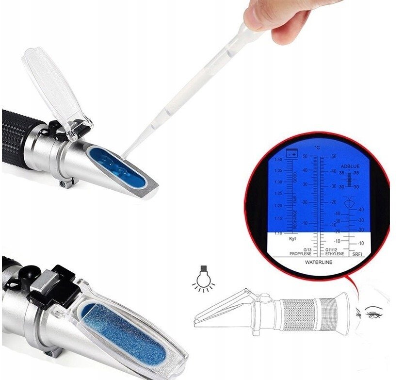 Refraktometr tester płynu chłodniczego, Elektrolitu, Ad Blue