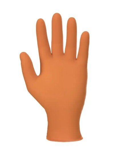 Rękawice diagnostyczne i ochronne, nitrylowe, bezpudrowe Mercator nitrylex pomarańczowe rozmiar L (100 sztuk)