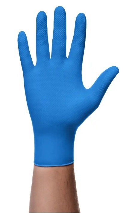 Rękawice nitrylowe, bezpudrowe Mercator gogrip niebieskie rozmiar L (50 sztuk)